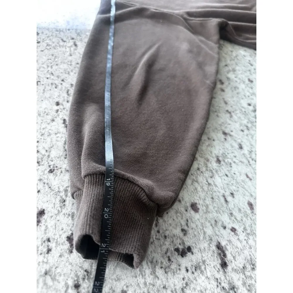 Alo Brown Pullover Sweatshirt Cotton Fleece Logo Crew Neck Long Sleeve M - Picture 10 of 10